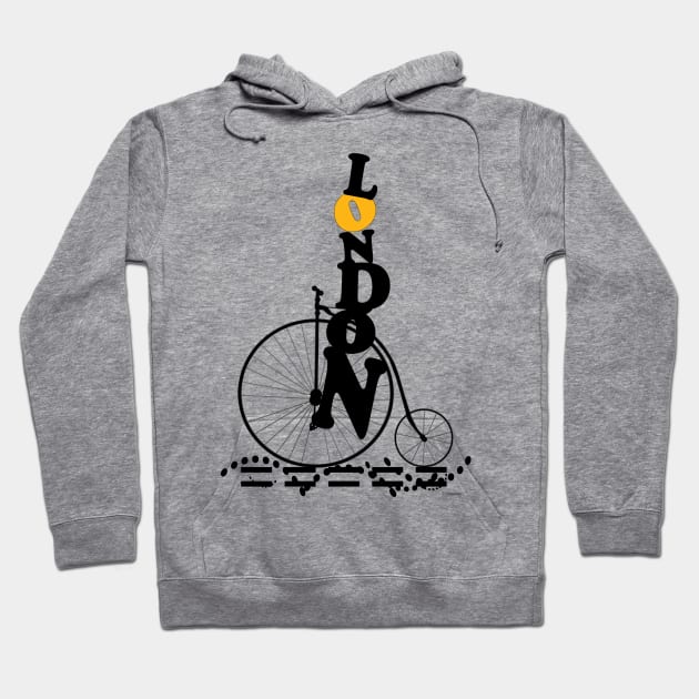 London riding a Penny Farthing Bike Hoodie by Crazydodo